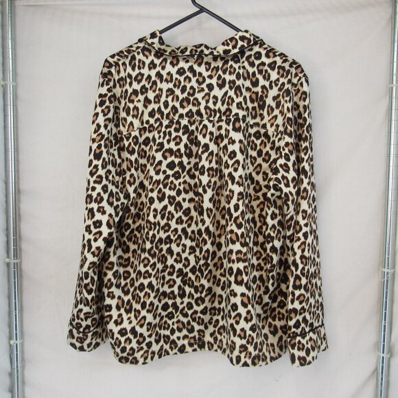 Loft Sleep Women Satin Notch Collar Sleep Set Polyester Leopard Pattern Size XL - Picture 3 of 9